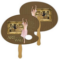 Digital Artist Pallet Fast Fan w/ Wooden Handle & 2 Sides Imprinted (1 Day)